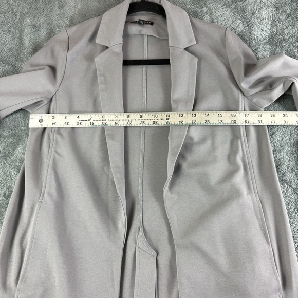Eileen Fisher Blazer Womens XXS Gray Open Front Long Sleeve Lyocell Blend Jacket - Picture 2 of 12